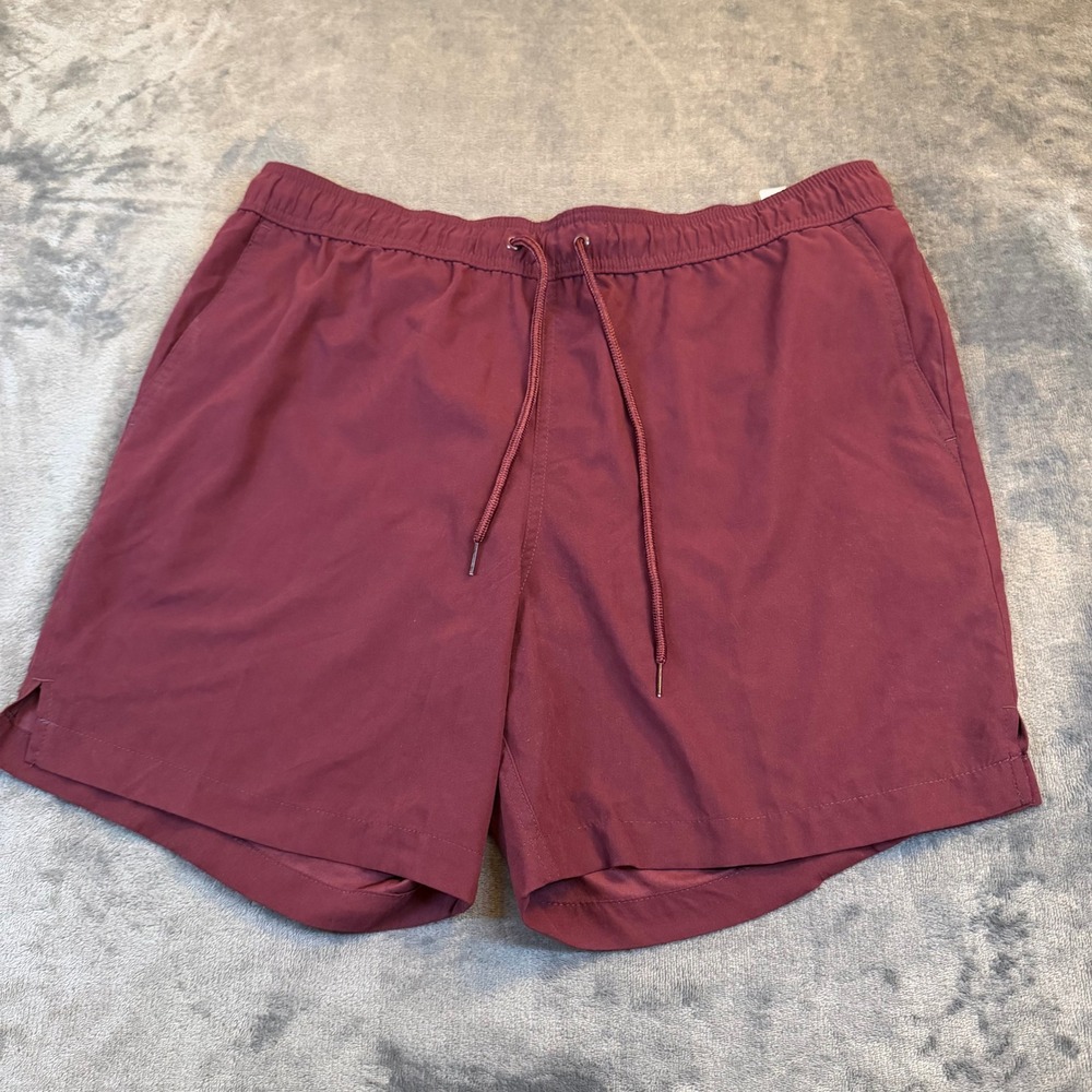 George‎ Performance Shorts Burgundy Mens Large 36-38 Mesh Lined Drawstring